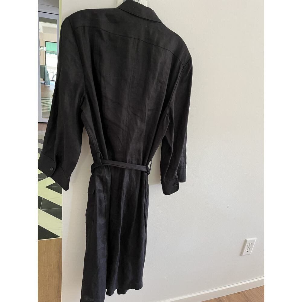 Lauren Ralph Lauren Women's LINEN Black Shirt Dress Midi Size 16 NWOT - Picture 5 of 7
